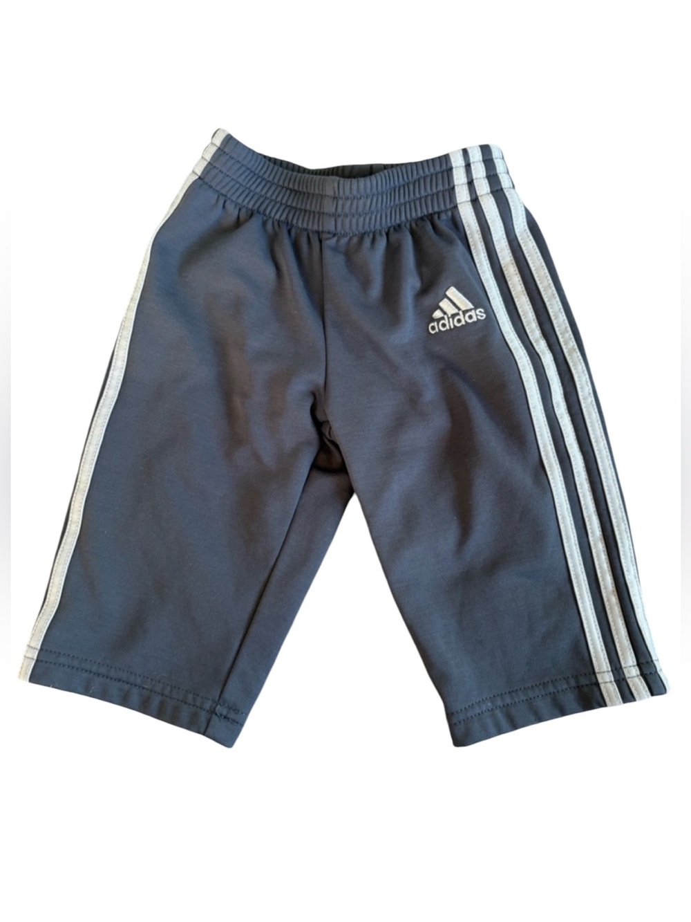 Adidas Kids Dark Grey Sweatpants With Stripes - size 6m